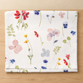 Runner lino e cotone ivory con fiori dipinti, motivo originale