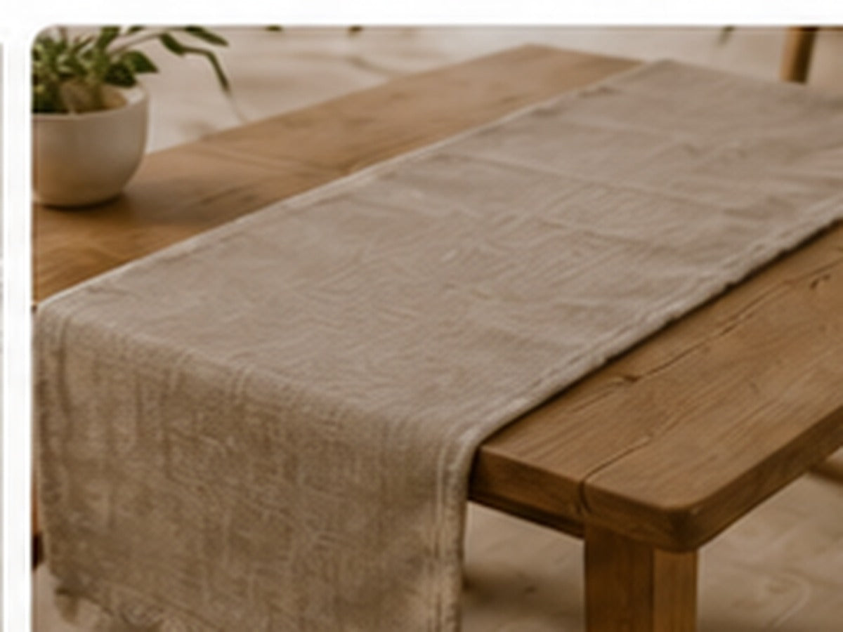 Runner in lino con olive 40 × 140 cm