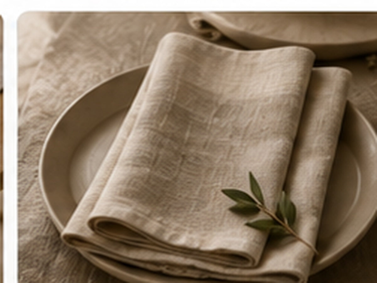 Set di 4 tovaglioli in lino naturale 40 × 40 cm