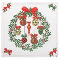 Tovagliolo in lino bianco con palline natalizie 40 × 40 cm