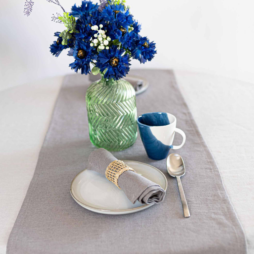 Set di tovaglioli in lino grigio scuro 40 × 40 cm