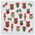 Set di tovaglioli in lino con pizzo e palline natalizie 40 × 40 cm